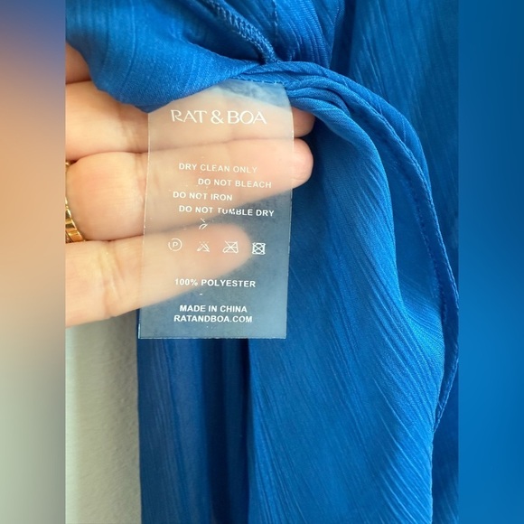 Rat & Boa Cobalt Blue Farretti sheer maxi dress L - Picture 12 of 12